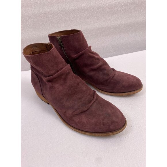 Kork Ease Giba Leather Suede Ankle Boots Womens size 11 Maroon‎ Zip Classic Fall - Picture 8 of 12